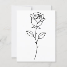 Minimalistische Rose Botanische Linie Art