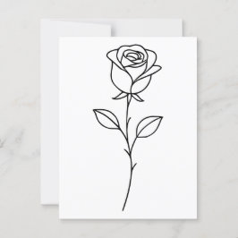 Minimalistische Rose Botanische Linie Art Postkarte