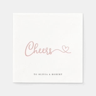 Minimalistische Rose Chef Polterabend Serviette