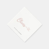 Minimalistische Rose Chef Polterabend Serviette (Ecke)