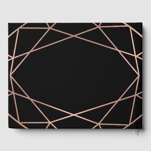 Minimalistische Rose für moderne geometrische Imit Gästebuch (Rückseite)