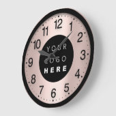 Minimalistische Rose für Unternehmen Blush-Logo Große Wanduhr (Winkel)