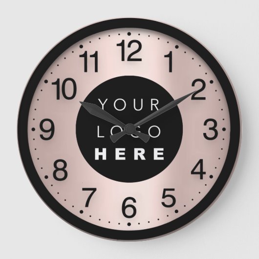 Minimalistische Rose für Unternehmen Blush-Logo Große Wanduhr (Vorderseite)