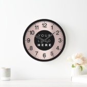 Minimalistische Rose für Unternehmen Blush-Logo Große Wanduhr (Zuhause)