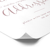 Minimalistische Rose Gold-Adresse und Umschlagzeic Poster (Ecke)