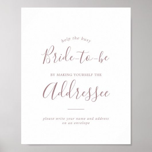 Minimalistische Rose Gold-Adresse und Umschlagzeic Poster (Vorne)