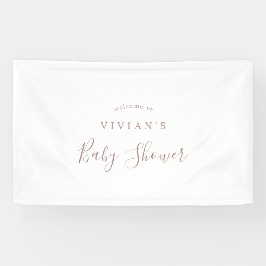 Minimalistische Rose Gold Baby Dusche Begrüßungsba Banner (Horizontal)