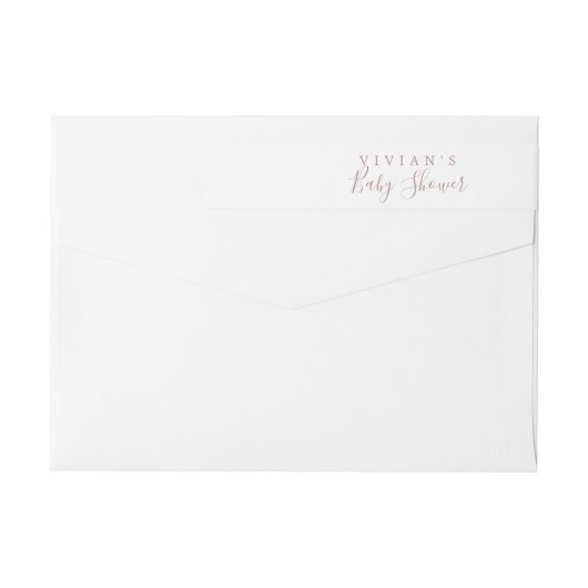 Minimalistische Rose Gold Baby Dusche Umrandung Et (Rückseite)