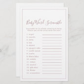 Minimalistische Rose Gold Baby Word Scramble Game (Vorne/Hinten)