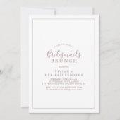 Minimalistische Rose Gold Bridesmaids Brunch Einla Einladung (Vorderseite)