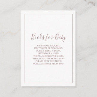 Minimalistische Rose Gold-Bücher für die Kinderkar Begleitkarte