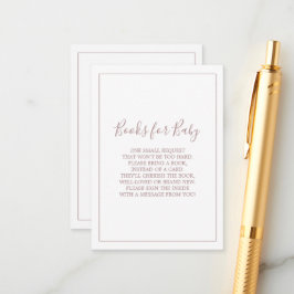 Minimalistische Rose Gold-Bücher für die Kinderkar Begleitkarte