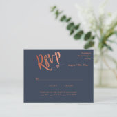 Minimalistische Rose Gold Calligraphy Response Postkarte (Stehend Vorderseite)
