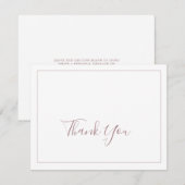 Minimalistische Rose Gold Dankeschön-Karte Dankeskarte (Vorne/Hinten)