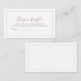 Minimalistische Rose Gold Diaper Raffekarte Begleitkarte