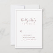 Minimalistische Rose Gold Einfache RSVP-Karte RSVP Karte (Vorderseite)