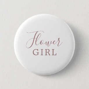 Minimalistische Rose Gold Flower Girl Brautparty Button