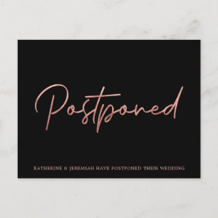 Minimalistische Rose Gold Foil Hochzeit Postkarte