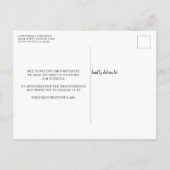 Minimalistische Rose Gold Foil Hochzeit Postkarte (Rückseite)