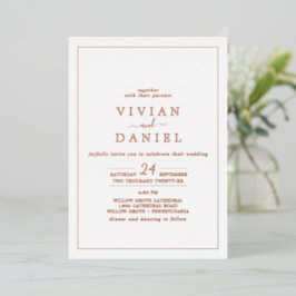 Minimalistische Rose Gold Foil Styled Date Wedding Folieneinladung