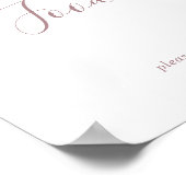 Minimalistische Rose Gold Food Table Sign Poster (Ecke)