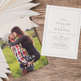 Minimalistische Rose Gold Foto auf der Rücken Hoch Einladung