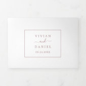 Minimalistische Rose Gold Foto Hochzeit in einem Dreifach Gefaltete Einladung (Cover)
