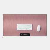 Minimalistische Rose-Gold gebürstete Aluminiumstru Schreibtischunterlage (Tastatur & Maus)