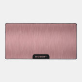 Minimalistische Rose-Gold gebürstete Aluminiumstru Schreibtischunterlage (Vorderseite)