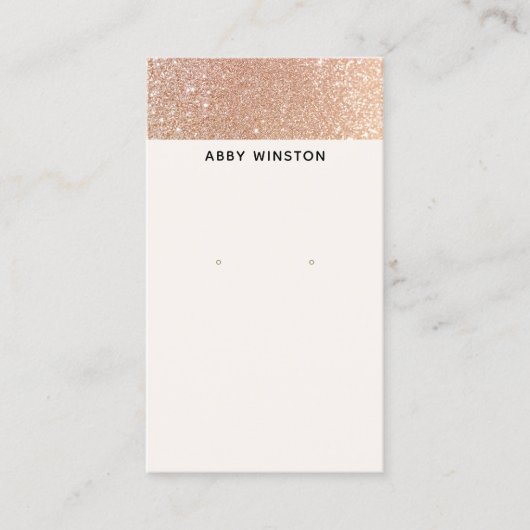 Minimalistische Rose Gold Glitzer-Gewinnanzeige Visitenkarte (Vorderseite)