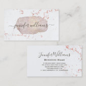 Minimalistische Rose Gold Glitzer Makeup Artist Mo Visitenkarte (Vorne/Hinten)