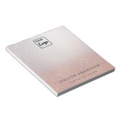 Minimalistische Rose Gold Glitzer ombre benutzerde Notizblock (angewinkelt)