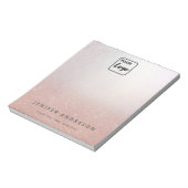 Minimalistische Rose Gold Glitzer ombre benutzerde Notizblock (Rotiert)