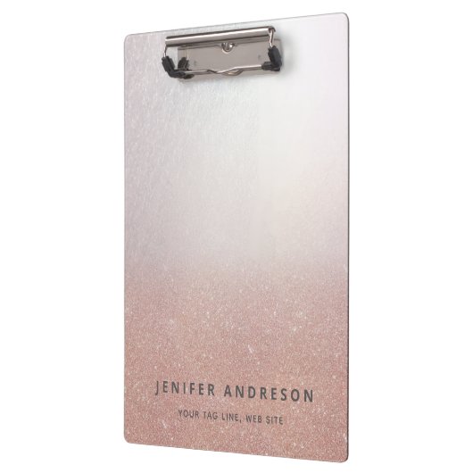 Minimalistische Rose Gold Glitzer ombre einfache T Klemmbrett (Links)