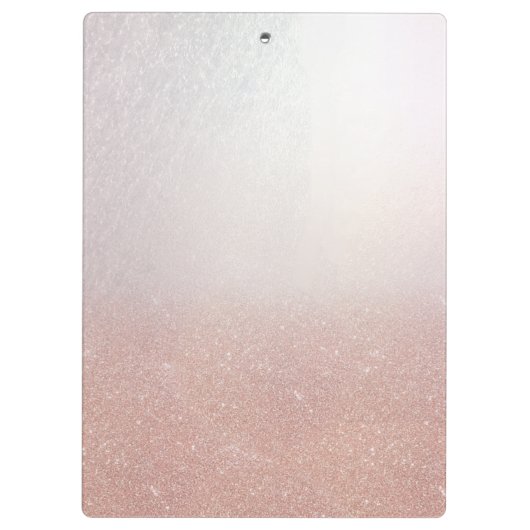 Minimalistische Rose Gold Glitzer ombre einfache T Klemmbrett (Rückseite)
