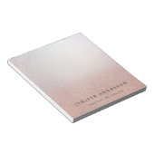 Minimalistische Rose Gold Glitzer ombre einfache T Notizblock (angewinkelt)
