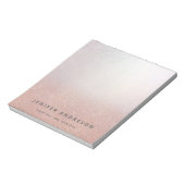 Minimalistische Rose Gold Glitzer ombre einfache T Notizblock (Rotiert)