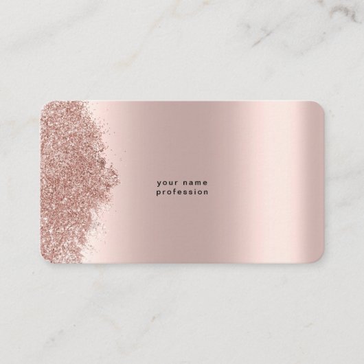 Minimalistische Rose Gold Glitzer Visitenkarte (Vorderseite)