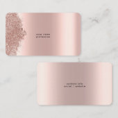 Minimalistische Rose Gold Glitzer Visitenkarte (Vorne/Hinten)