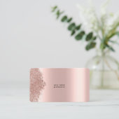 Minimalistische Rose Gold Glitzer Visitenkarte (Stehend Vorderseite)