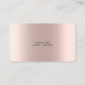 Minimalistische Rose Gold Glitzer Visitenkarte (Rückseite)