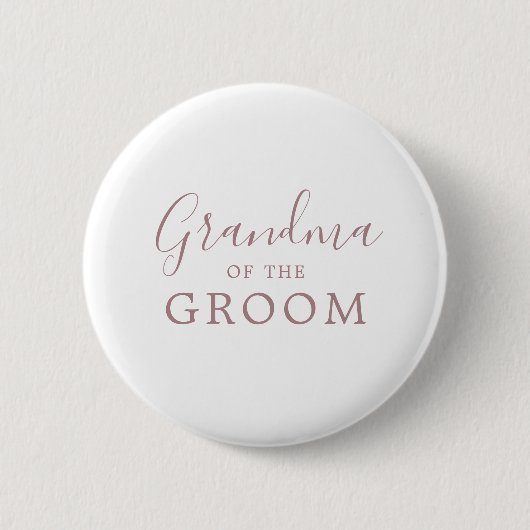 Minimalistische Rose Gold Groom Oma Brautparty Button (Vorderseite)