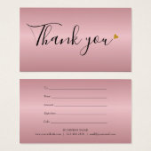 Minimalistische Rose Gold Herzgutschein (Vorne & Hinten)