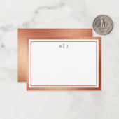 Minimalistische Rose Gold Imitate Fohlen Zwei Gren Mitteilungskarte (Vorderseite/Rückseite Beispiel)