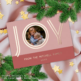 Minimalistische Rose Gold in Blush Pink Folien Feiertagspostkarte