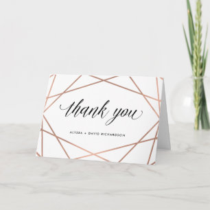 Minimalistische Rose Gold in Weiß   Danke