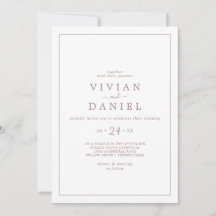 Minimalistische Rose Gold Lässige Hochzeitseinladu