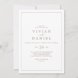 Minimalistische Rose Gold Lässige Hochzeitseinladu Einladung