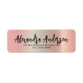 Minimalistische Rose Gold Metallic Trendy Script L (Vorne)