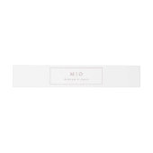 Minimalistische Rose Gold Monogram Wedding Einladungsbanderole (Flach)